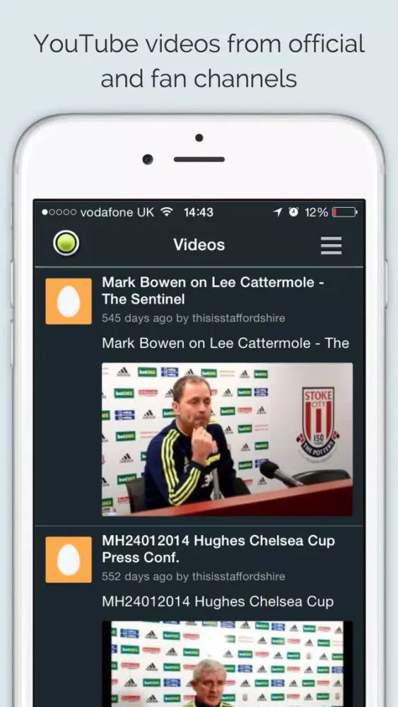 ภาพหน้าจอของ Sport RightNow - Stoke Edition
