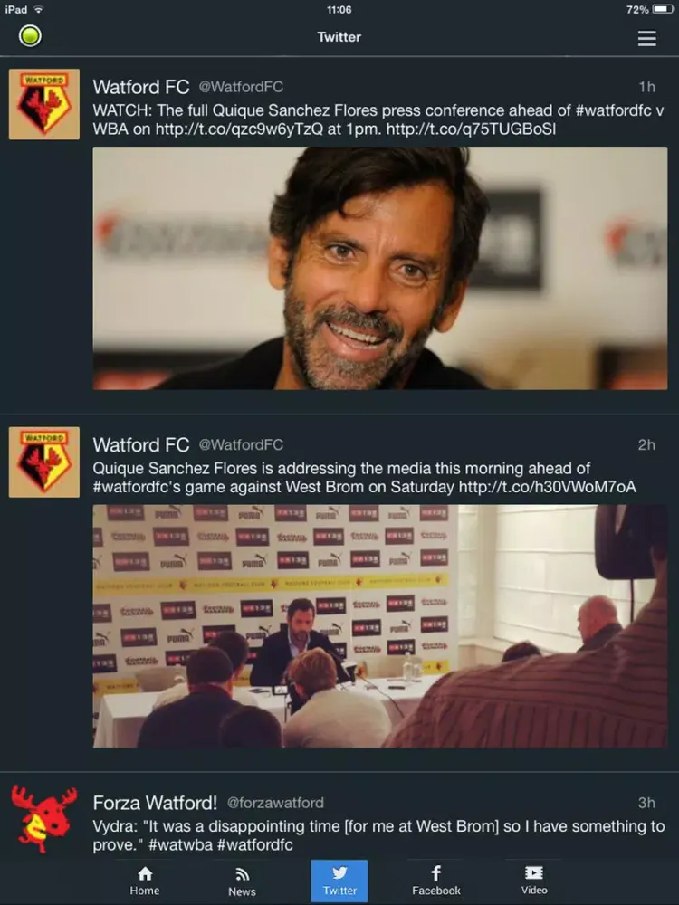 Capturas de tela do Sport RightNow - Watford Edition iPad 