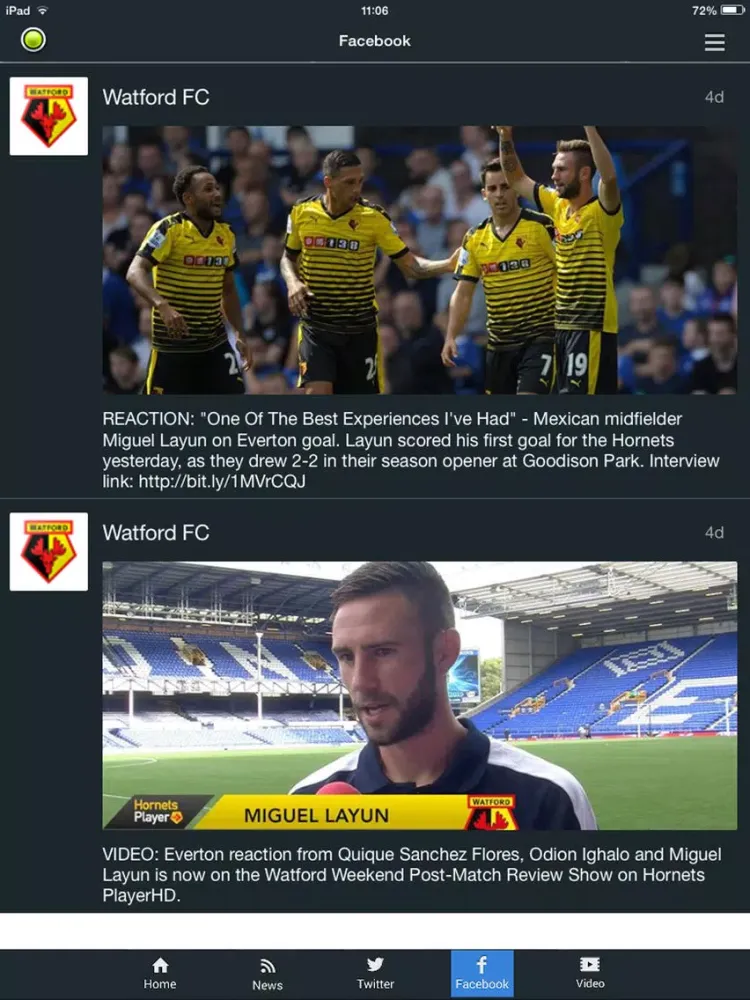 Capturas de tela do Sport RightNow - Watford Edition iPad 