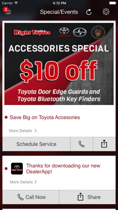 Capturas de tela do Right Toyota DealerApp
