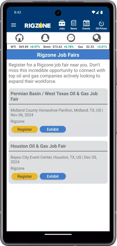 ภาพหน้าจอของ Oil & Gas Jobs News Oil Prices
