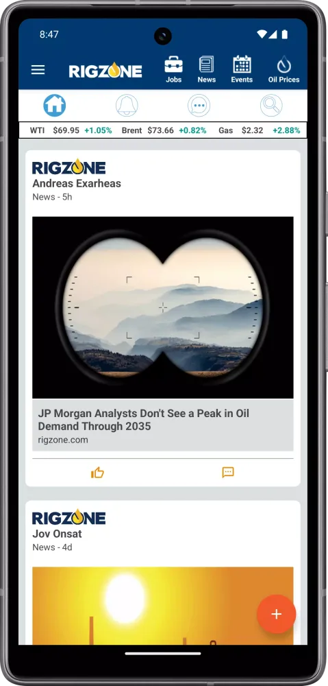 ภาพหน้าจอของ Oil & Gas Jobs News Oil Prices