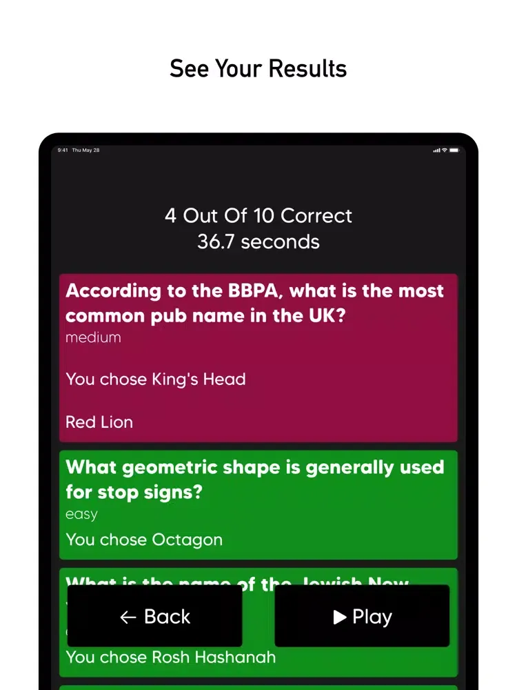 Capturas de tela do Trivia Topics - A Quiz Game iPad 