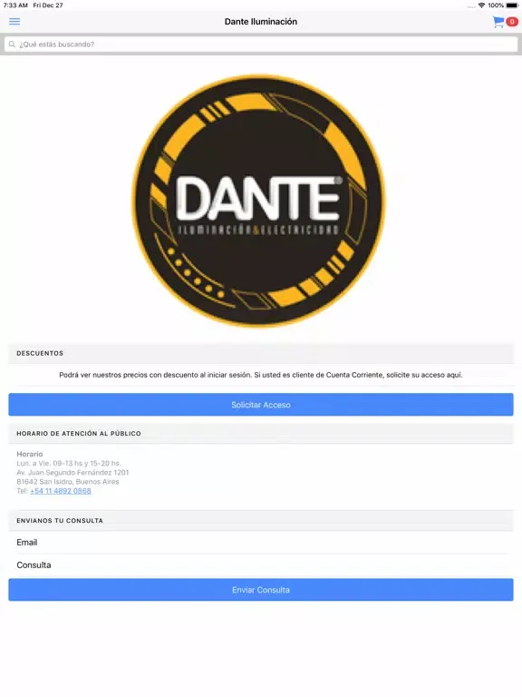 تصاویر Dante Iluminación iPad 