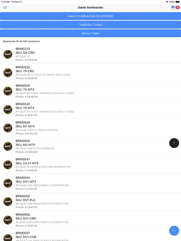 تصاویر Dante Iluminación iPad 