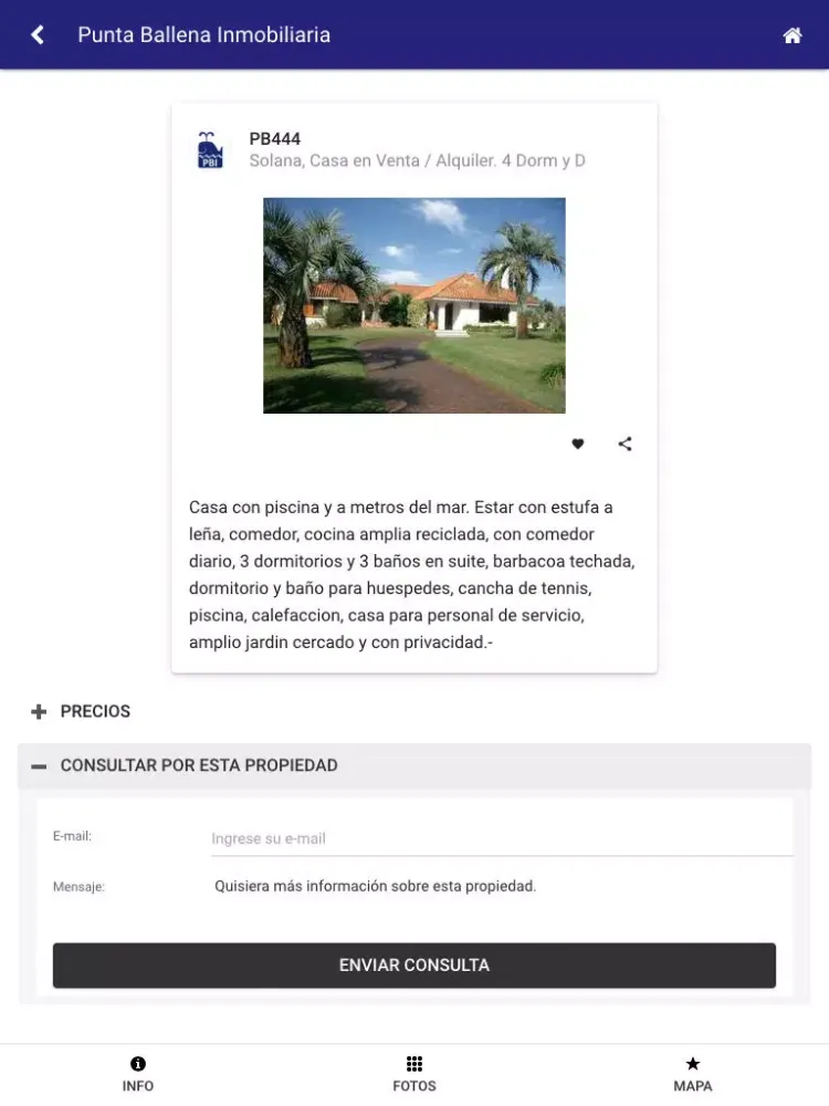 Punta Ballena Inmobiliaria iPad 應用截圖