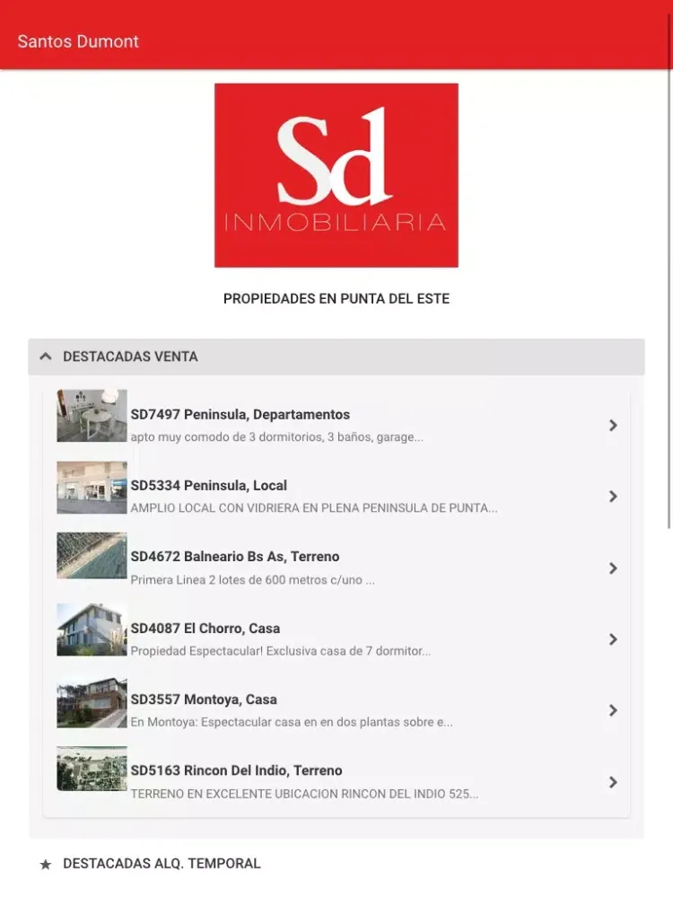 Ảnh chụp màn hình của Santos Dumont Inmobiliaria iPad 