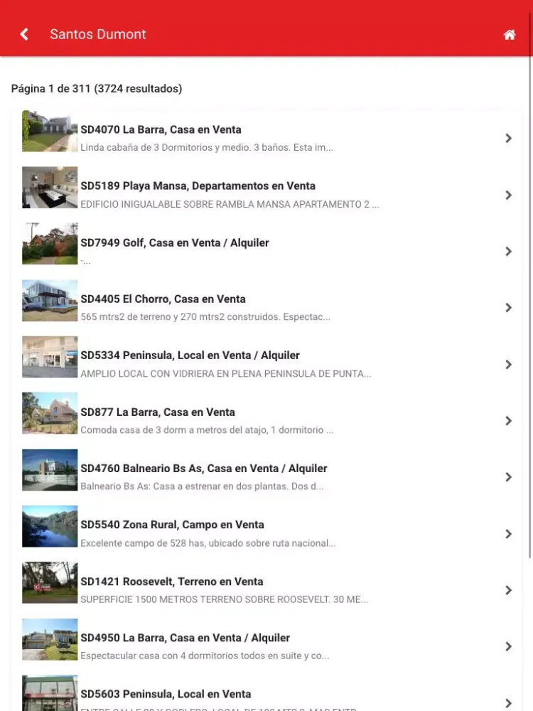Ảnh chụp màn hình của Santos Dumont Inmobiliaria iPad 