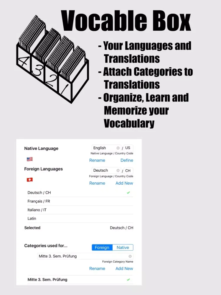 تصاویر Vocable Box - Flashcards Learning and Study Aid iPad 