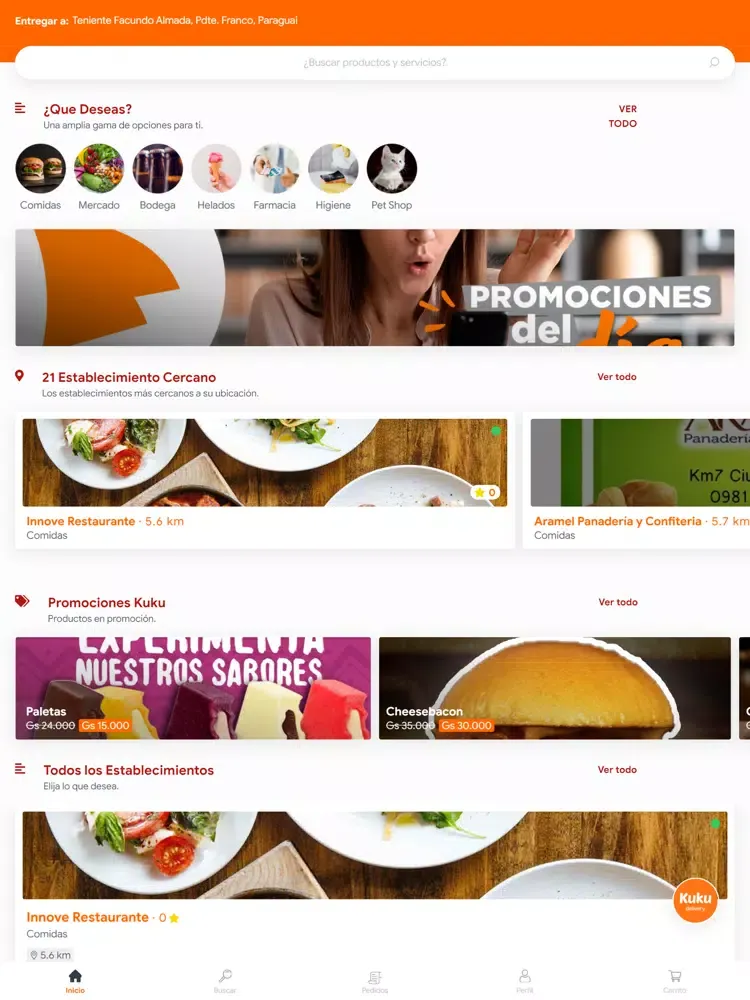 Kuku Delivery - Hacer Pedidos iPad  Screenshots