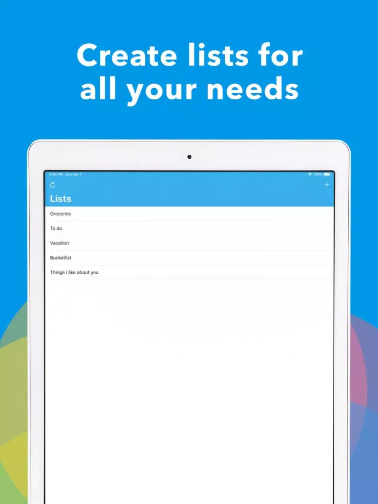 Listify - Simple Lists Maker iPad  स्क्रीनशॉट