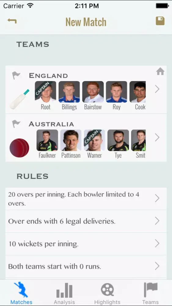Ảnh chụp màn hình của Cricket Scorekeeper - Cricket Scoring App for iPhone/iPad