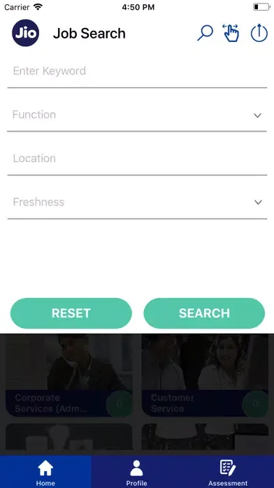 Capturas de pantalla de Jio Careers
