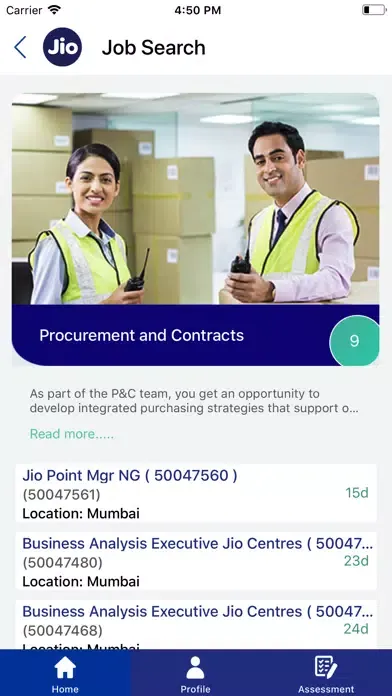 Capturas de pantalla de Jio Careers