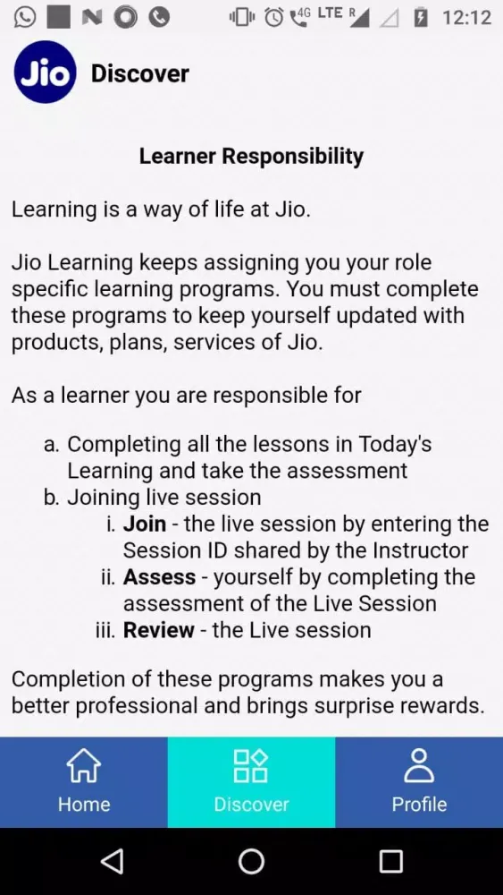 Jio Partner Training سکرین شاٹس