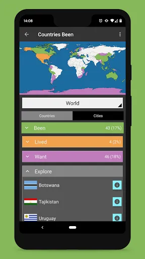 Countries Been: Visited Places 스크린샷