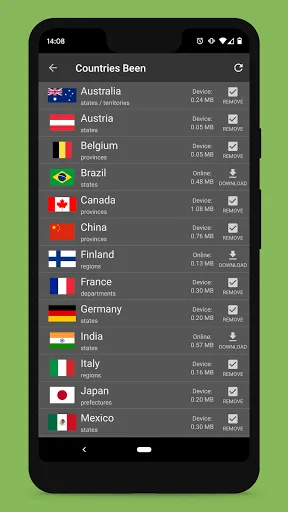 Countries Been: Visited Places 스크린샷