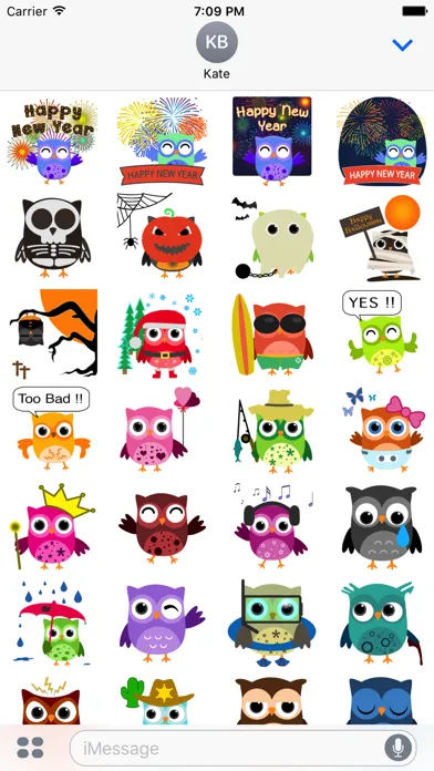 Cute Owls Stickers स्क्रीनशॉट