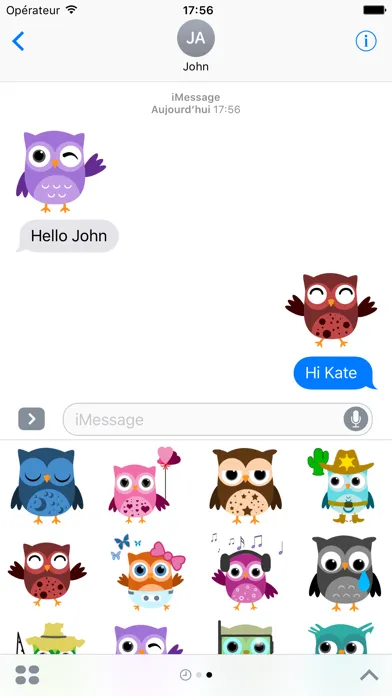 Cute Owls Stickers स्क्रीनशॉट