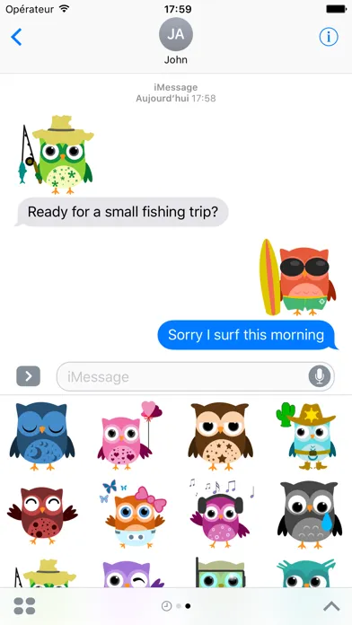 Cute Owls Stickers स्क्रीनशॉट