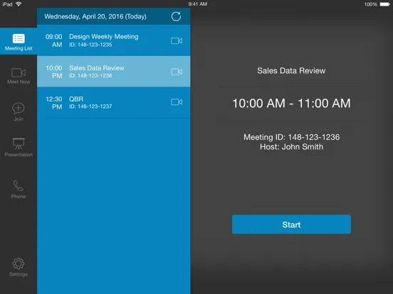 Скриншоты RingCentral Meetings Rooms iPad 