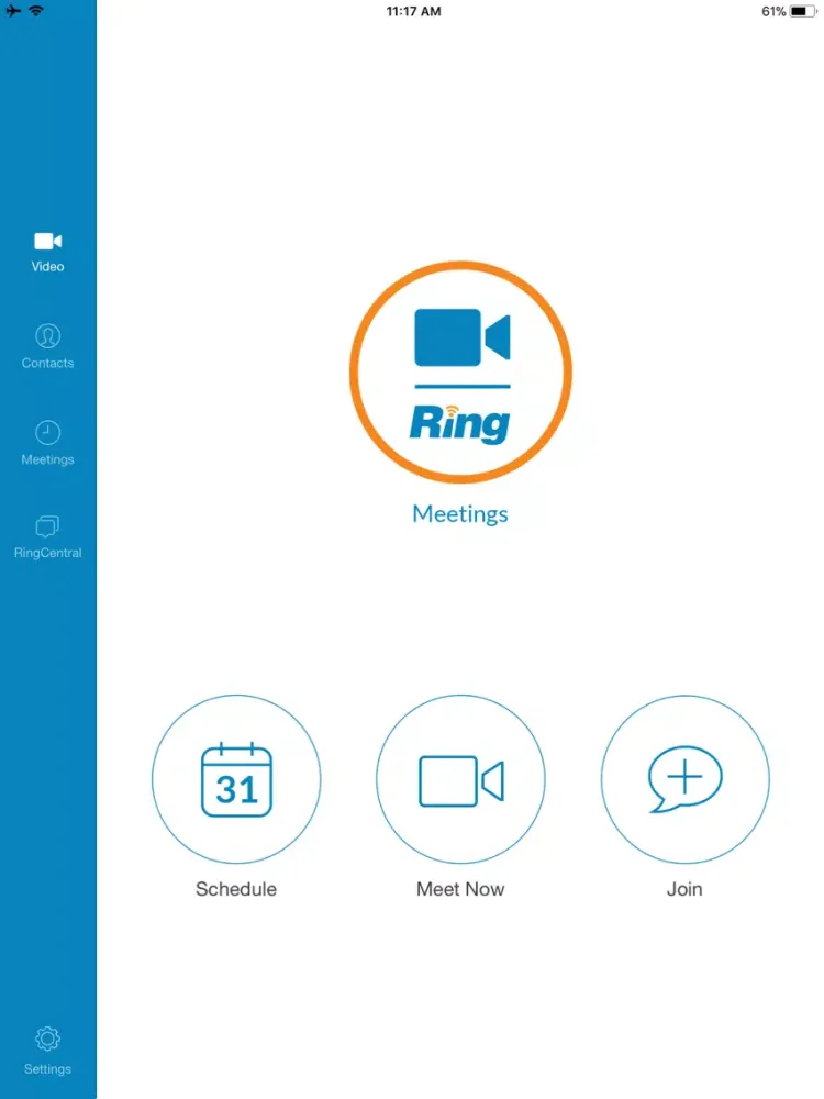RingCentral Meetings iPad 应用截图