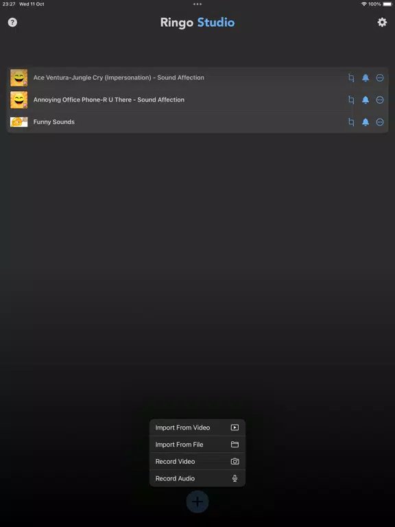 Tangkapan layar Ringo Ringtone Maker Converter iPad 
