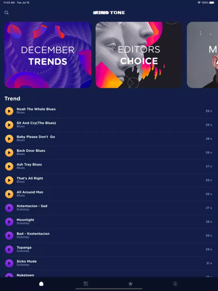 Ringtones for iPhone: Ringtuno iPad  Screenshots