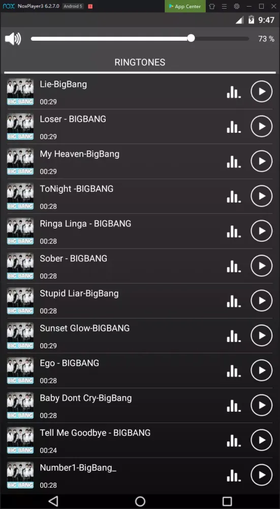Capturas de pantalla de Big Bang Ringtones Free