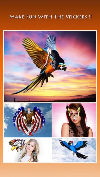 Tangkapan layar Selfie Fun Photo Maker- Make Prank of Images with Funky Bird Stickers