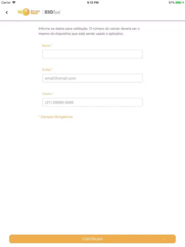 Скриншоты Recarga Fácil RioCard iPad 