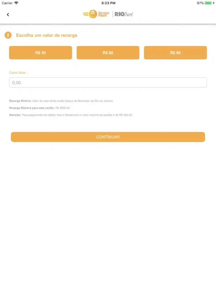 Скриншоты Recarga Fácil RioCard iPad 
