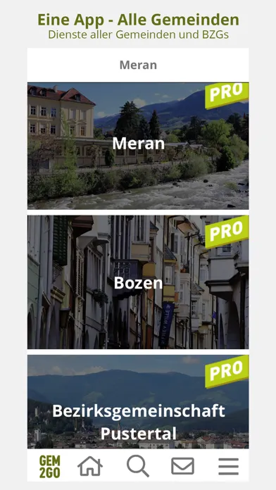 Capturas de tela do Gem2Go Südtirol