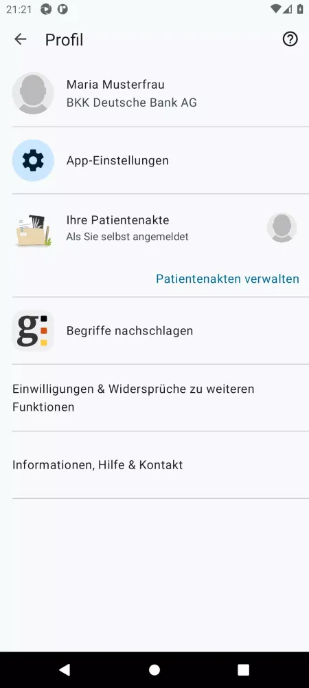 BKK DB ePA Screenshots