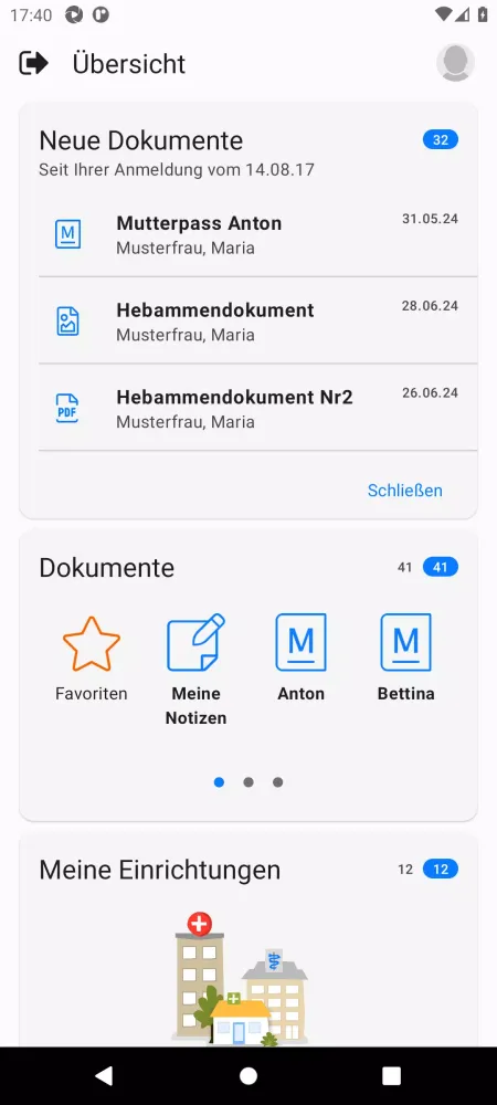 BKK PFAFF ePA Screenshots