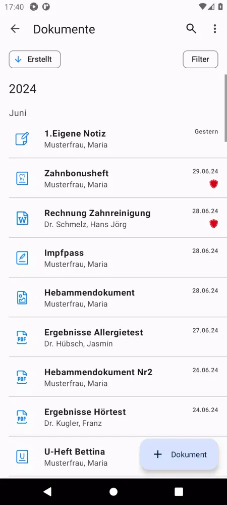 BKK PFAFF ePA Screenshots