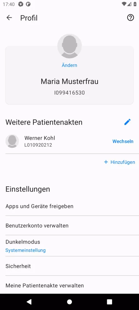 BKK PFAFF ePA Screenshots