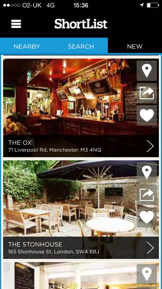 ShortList Gastro Guide Screenshots
