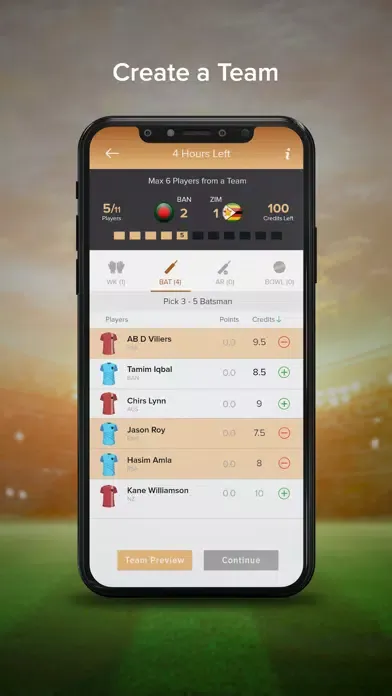 Tangkapan skrin Game Plan - Make Fantasy Team