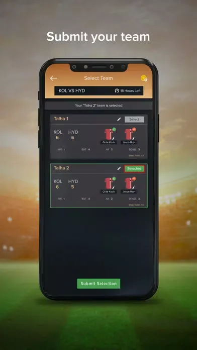 Tangkapan skrin Game Plan - Make Fantasy Team