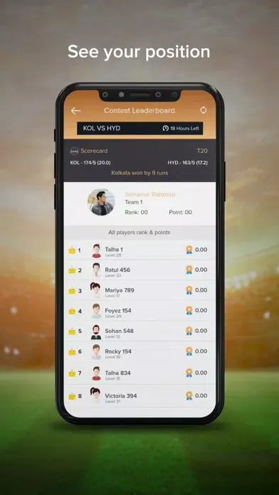 Tangkapan skrin Game Plan - Make Fantasy Team