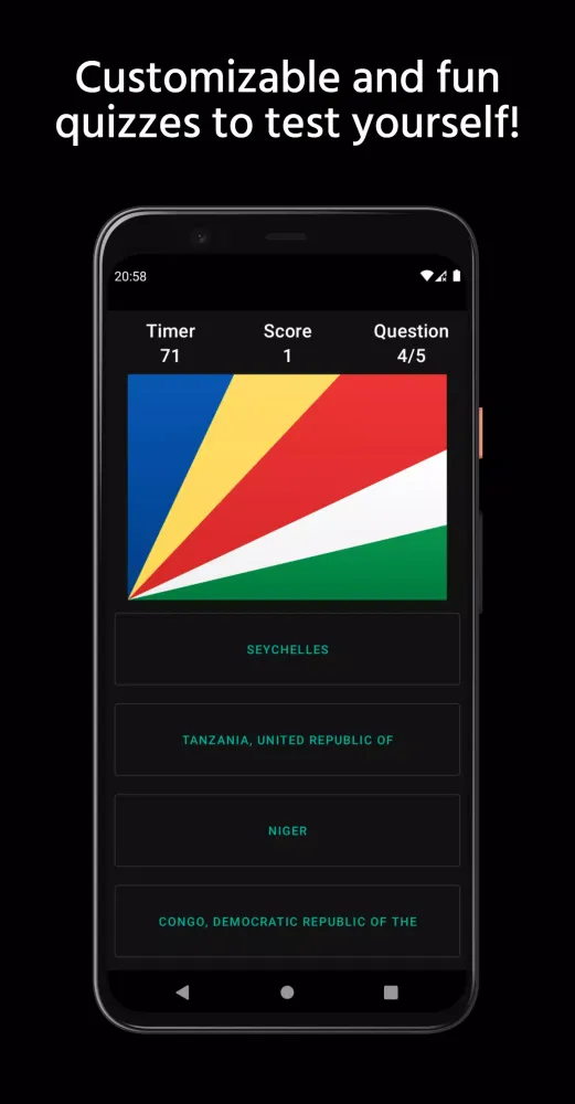 Captures d'écran de Country Capital and Flag Quiz