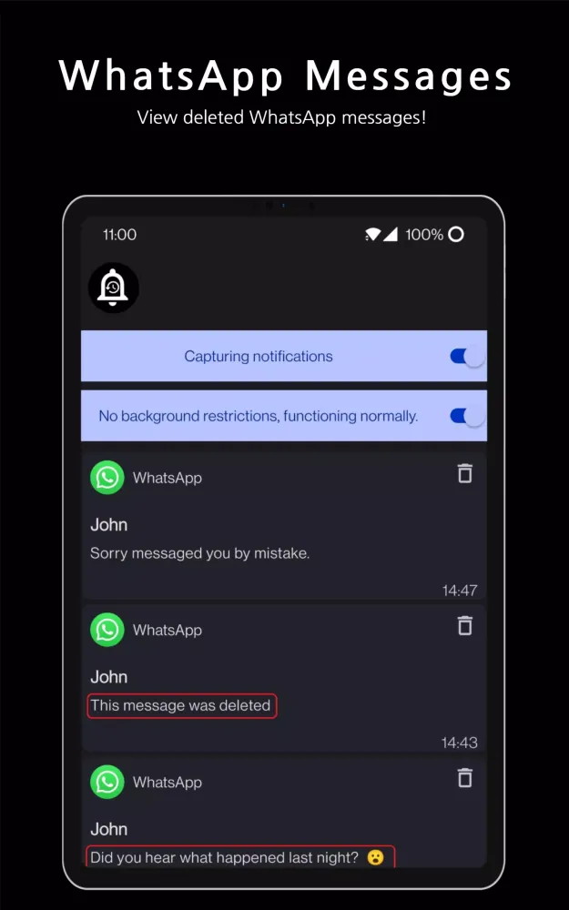 Capturas de pantalla de Save Notification History Log