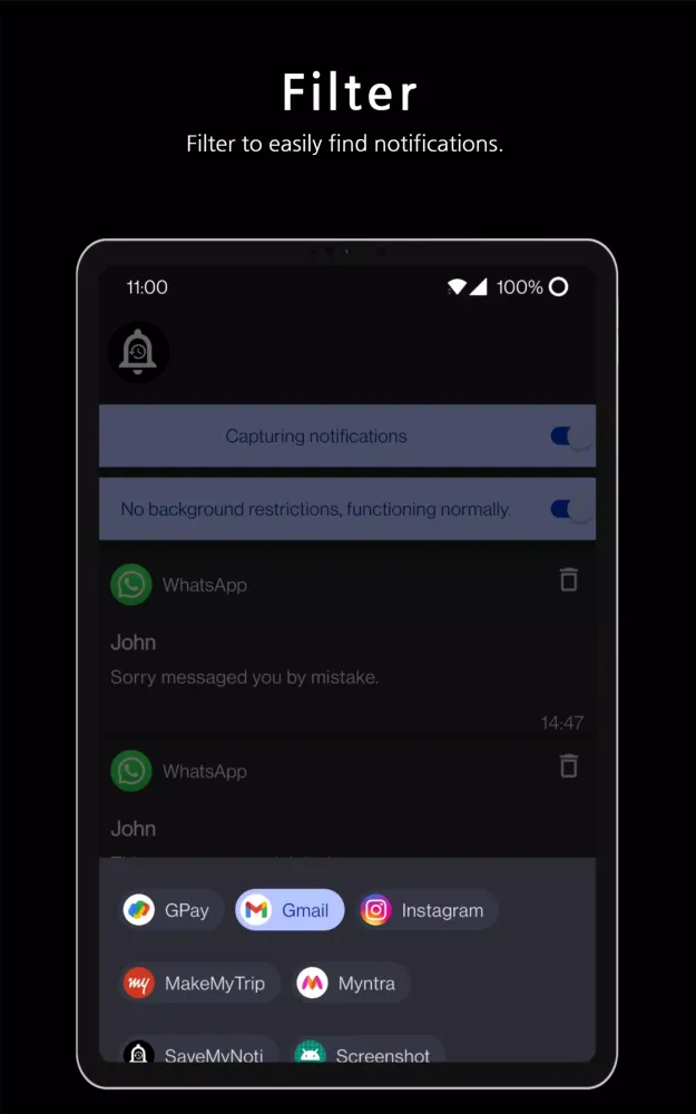 Capturas de pantalla de Save Notification History Log