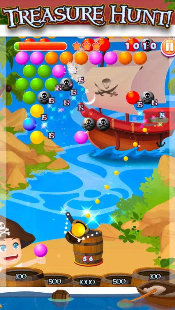 Capturas de tela do Bubble Land Pirates: Junior King Treasure Shooter Pro