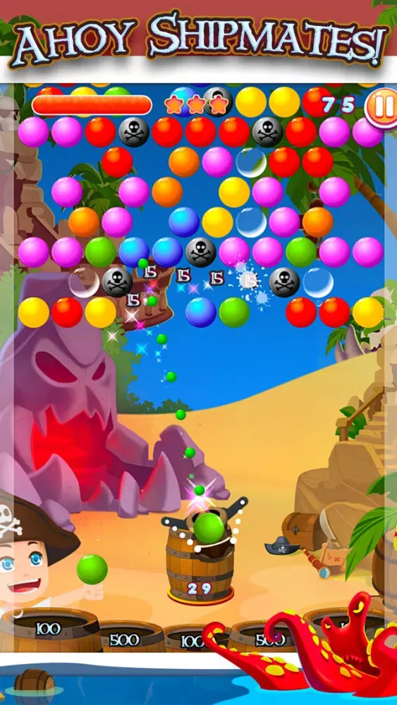 Capturas de tela do Bubble Land Pirates: Junior King Treasure Shooter Pro