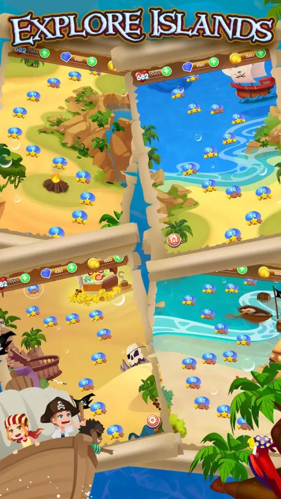 Capturas de tela do Bubble Land Pirates: Junior King Treasure Shooter Pro