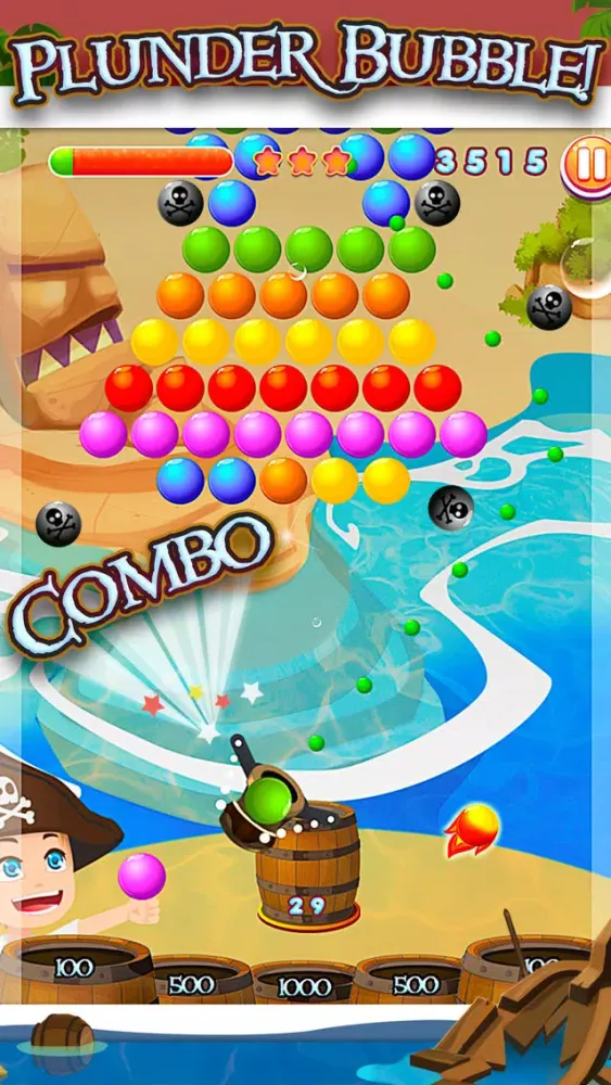 Capturas de tela do Bubble Land Pirates: Junior King Treasure Shooter Pro
