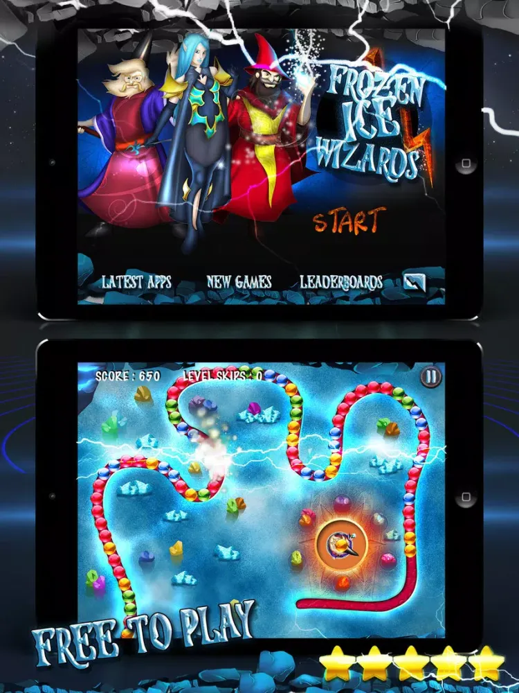 ภาพหน้าจอของ Frozen Ice Wizards & Witch in the Revenge of the Ancient Marble Blast iPad 