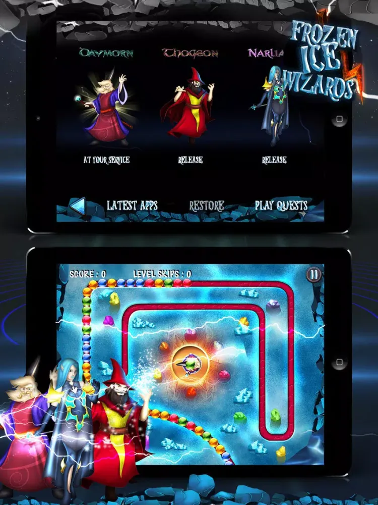 ภาพหน้าจอของ Frozen Ice Wizards & Witch in the Revenge of the Ancient Marble Blast iPad 
